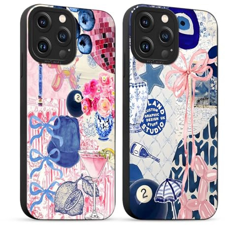 Yirlbey 2 Stück für iPhone 11 Pro Hülle 5,8 Zoll Collage Handyhülle Aesthetic Motiv Schleifen Muster Design, Weiche Bunt Silikon TPU Bumper Ultra Dünn Kameraschutz Schutzhülle Mädchen Case