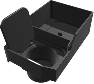 MEDZUK Mittelkonsole Kompatibel mit Dacia Duster 3 2024-2025 2026 Auto Getränkehalter Multifunktionaler Ablagefach Tray,Mit Münzeinwurf, Kartenfach und Flip-Cover-Design(Schwarz-B, Stil 1)