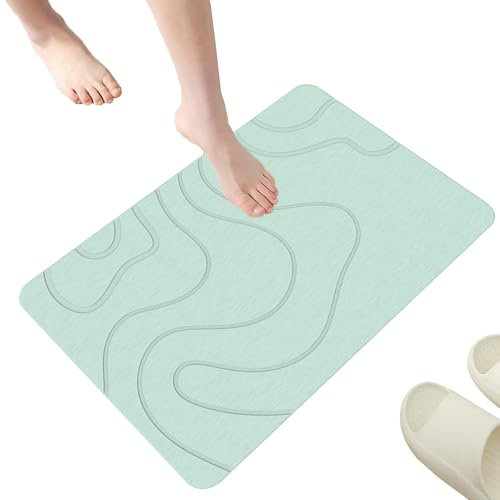 Weiche Matte – Wasseraufnahme, waschbare Fußmatte, saugfähige Stein-Badematte | Steinteppich für Badezimmer, schlammweiche Duschmatte mit schnell trocknendem, rutschfestem Teppich, Wasseraufnahme