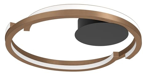 Eglo LED Ceiling Light Fixture Mezzomonte, dimmable Living Room lamp | flush mount lamp for hallway and bedroom, bronze metal, warm to cool white, Ø 48 cm