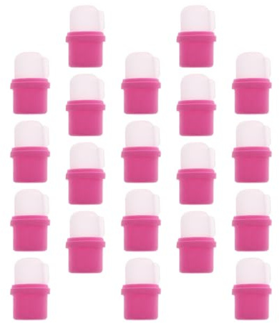 Packung Nagelaufweichkappen aus Silikon und Kunststoff für Selbstgemacht | Wiederverwendbar, Angenehm zu Tragen, für Persönlichen Gebrauch, Rosa, 20 Stück