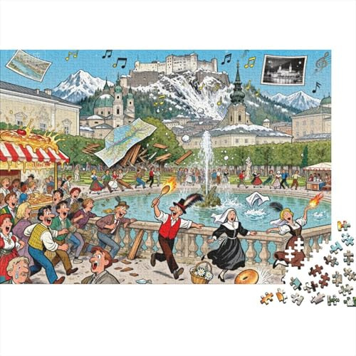Salzburg Sound of Music Singalong Hölzerne Puzzles Wasserfest 1000 Teile DIY- Puzzle Für Erwachsene Spaß Herausfordernde Puzzlespiele