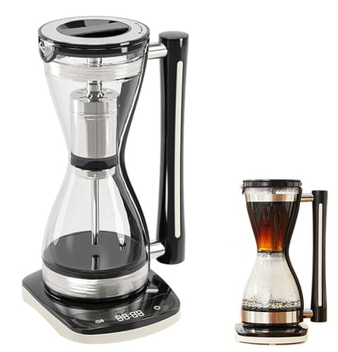NGARY Caffettiera A Sifone da 750 W, Pentola A Sifone in Vetro con capacità di 240 Ml, 3 Marce Regolabili E Mantenimento in Caldo di 30 Minuti, Anti-bruciatura per Gli Appassionati di caffè