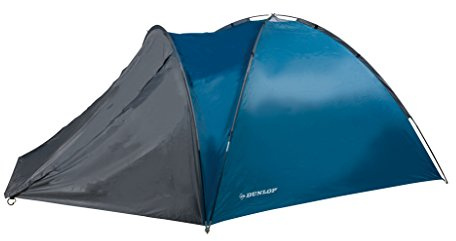Dunlop Zelte für 2-4 Personen, Kuppelzelt Camping Outdoor Zelt, Blau/Grau
