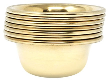 Mudra Crafts Set von 7 Kupfer Messing Yoga Meditation Altar tibetisch-buddhistischen Supplies bieten Schalen, Brass Tone, 3.25