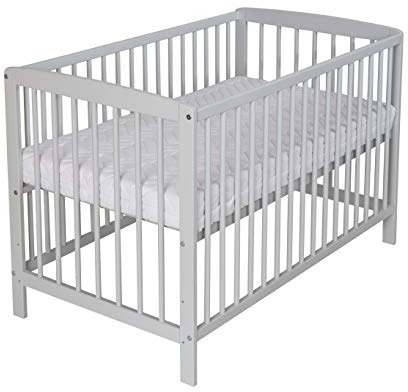 Schardt 03 014 19 56 Kinderbett Felix 60x120 cm, Massivholz Kiefer, grau