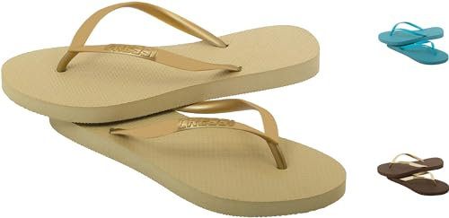 Cressi Lady Flip Flop Marbella - Infradito Donna per Spiaggia e Piscina, Giallo Oro, 35/36