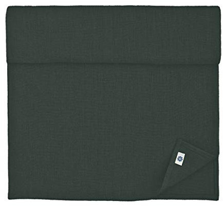 Linen & Cotton Tischläufer Stoff Tischband Tischdeko Hygge 100% Leinen, Schwarz (40 x 180 cm) Rechteckig Läufer Tisch Esstisch Deko für Home Küche Party Brunch Weihnachten