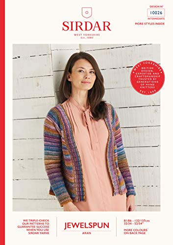 Sirdar Jewelspun Aran Knitting Pattern Booklet - 10026 Top Down Cardigan