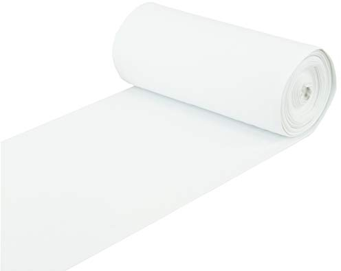 Baumwoll - Bündchenstoff Uni in weiß - Meterware ab 25 cm x 70 cm Schlauchware - Stoff zum Nähen