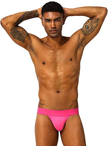 BaronHong Supporter Atletico da Uomo Performance Jockstrap Elastico in Vita Biancheria Intima Tinta Unita(Rosa,L)