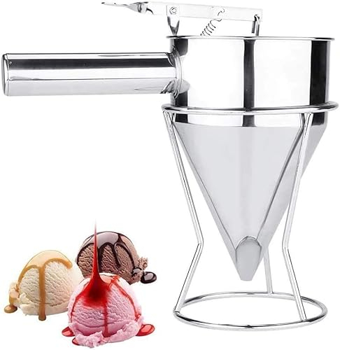 DeWIN Entonnoir de Cuisine, Entonnoir de Cuisson de Cuisine sans déversement en Acier Inoxydable, Entonnoir de qualité Alimentaire de Haute qualité avec Support pour Liquides, épices, poudres