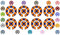Acclaim Lawn Bowls Identification Stickers Markers 2 Full Sets of 4 Self Adhesive Large Check (Navy Blue/Orange)