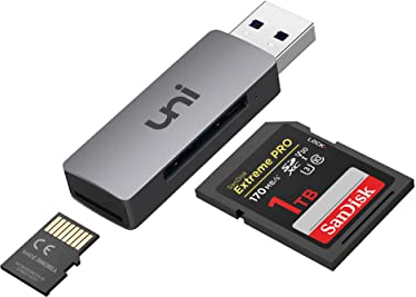 Lettore di schede SD, uni USB 3.0 a SD/Micro SD Card Adapter 2 in 1, lettore di schede di memoria USB SD/TF in alluminio per SD, SDXC, SDHC, MMC, RS-MMC, Micro SD, Micro SDHC