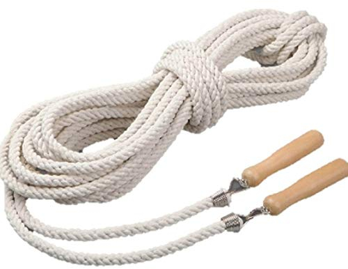 ACEONE Lange Springseil, Mehrspieler-Seil, Springseil mit Holzgriff für Schule, Sport, Outdoor Aktivitäten, Fitness&Training 10M