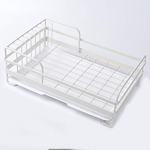 Rack-Creative-Geschirr Abfluss Startseite Trockenschale Ablassen Basket Rack-Küche-Teller-Aufbewahrungsbox Lagerung Regal Speicher Mit Großer Kapazität Ausstreifbeutel Kein Rost Mit Auffangwanne,Weiß