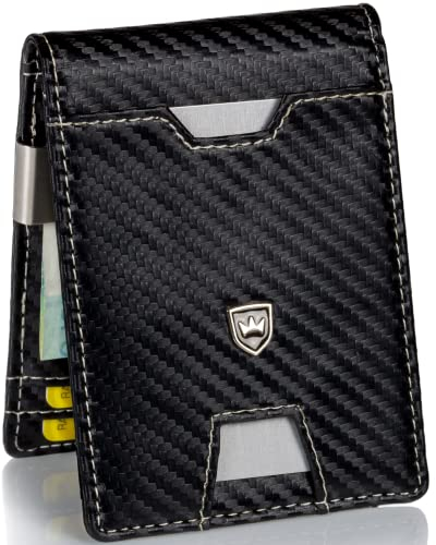 Kronenschein® Slim Wallet mit Münzfach & RFID Schutz I Geldbörse Herren & Damen klein I Portmonee mit Geldklammer I Mini Geldbeutel I Kartenetui I Karten Portemonnaie I Kreditkartenetui