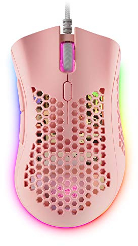 Mars Gaming MMEX Pink, RGB Gaming Mouse, 32K DPI, Feather Cable, Optical Switches, one size, MMEXP