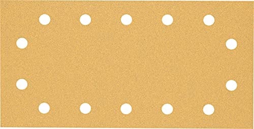 Bosch Professional 50x Carte abrasive Expert C470 con 14 fori (per Legno duro, Vernice su legno, 115x230 mm, Grana 80, accessorio Levigatrice orbitale)