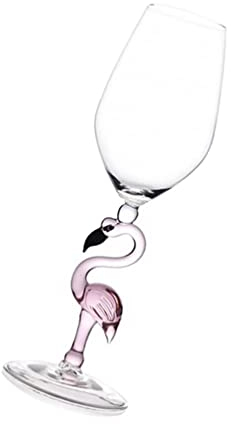 FOMIYES Creative Flamingo Cocktail Glasses Martini Goblet Glass Tableware Unique Bar Wine Glasses Long Stem Wine Glasses Pink