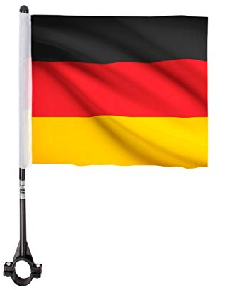 Alsino Fahrradflagge 2er Set Fahrradfahne - leichte Montage - Fahrrad Fahne Deutschland 22 x 16 cm
