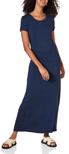 Amazon Essentials Women's Short-Sleeve Maxi Dress, Navy, X-Large