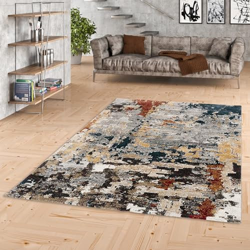 Kurzflor Wohnzimmer Designer Teppich Maui Modern Bunt Mix Verlauf in 5 Größen