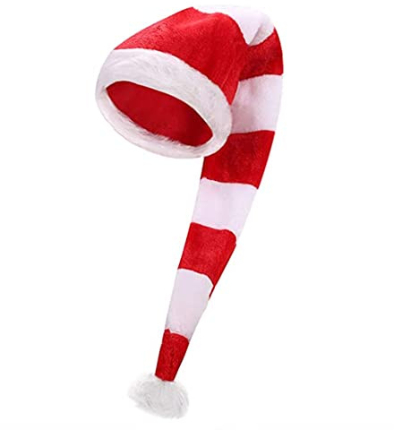Unisex Weihnachten Gestreifte Weihnachtsmann Mütze Rot-Grün Clown Hut Plüsch Elfenhut für Kinder Erwachsene, Weihnachten Kopfschmuck Zubehör Requisiten Weihnachten Urlaub Thema Party Prom dress up