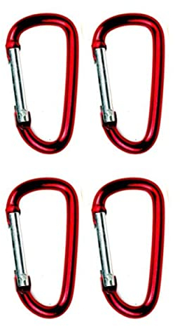 Metalworks-premium Alu-Karabiner, 57x mm großer Karabinerhaken mit gefedertem Verschluss, für Camping, Wandern, Freizeit, Schlüsselanhänger (Alu-Karabiner 57 mm - Rot, 1)
