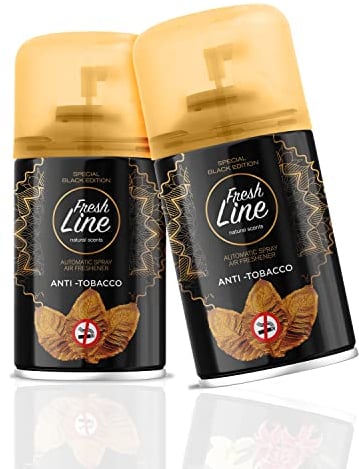 Fresh Line Lufterfrischer Set Anti - Tobacco 36 er Pack Aromatischer Raumduft passend für alle Automatische Duftspender, Sprühgeräte, Maschinen, Erfrischendes Aroma und Duftintensität