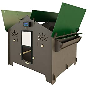 Hühnerstall POLLY FARM EVOLUTION GREY 3XL aus HPL-Laminat gegen Staubmilben für 12/15 Hühner mit 3 erhöhten Innenhöhlen