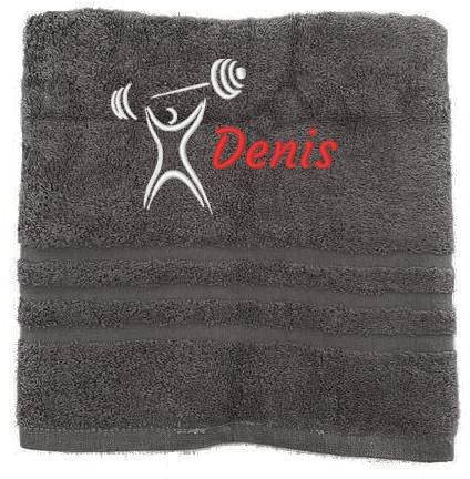 Pet-Jos Personalisiertes Sport Handtuch mit Namen, 100% Baumwolle, Fitness, 50 x 100 cm