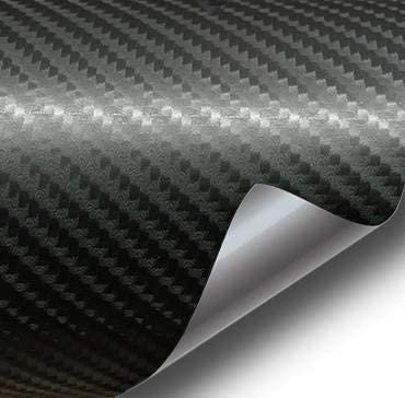 OUTLETISSIMO® Pellicola Carbonio 3D Adesiva Adesivo Nero 200X50 CM Car Wrapping Auto Moto