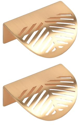 Türgriffe, 60 mm x 44 mm, blattförmige Griffe für Küchenschrank, Schublade, Schrank, Hardware, dekorative Möbelknäufe, 2 Stück