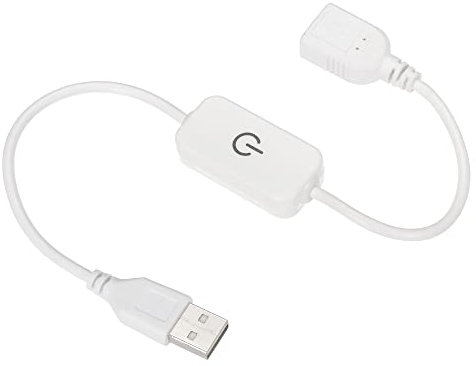 sourcing map LED Touch Inline Dimmer 5V 3A USB Cord Tact Switch Controller for Single Color Emitting Diode Strip Light, White