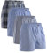 DANISH ENDURANCE 4 Paia Boxer Uomo Cotone Biologico 100% Fantasia, Mutande a Pantaloncino, Comodi, Leggeri e Traspiranti, Blu Misto/Strisce, L