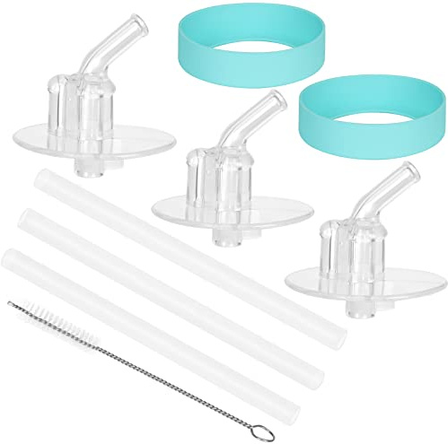 Miracredo Straw kit for Thermos 12 oz Bottles, Replacement Straws For Thermos F401 & F410 Bottle, Come with Silicone Bottom Cover & Straw Brush