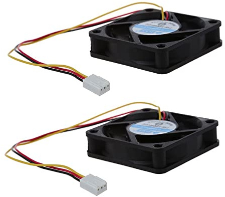 KVSERT Lot de 2 ventilateurs de refroidissement à 3 broches 60 mm x 60 mm x 15 mm avec protège-doigts en métal