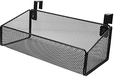 Bedside Hanging Organizer Metal Mesh Shelf Dorm Hanging Storage Baskets Over Organizer Rack for Dorm Bunk Black