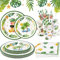 Sunbeauty 108 Unidades de Vajilla de Fiesta Hawaii – Accesorios de Fiesta de Verano con Platos de Papel, Vasos, Servilletas y Pajitas para Cumpleaños Infantiles, Decoración Hawaiana