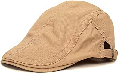 Schirmmütze Herren Barett Cap Herren Baskenmütze Einstellbar Schiebermütze Flatcap Herren Baumwolle Vintage Style Schiebermütze Flatcap Gatsby Ivy Irish Hat Barett Schirmmütze 54-59cm (Khaki)