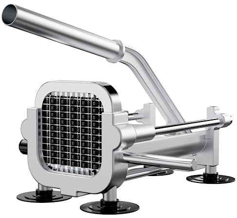 EASCANDY Pommes Frittier Schneider, robuster Kartoffelschneider, Kartoffelschneider, Edelstahl, 6,35 mm Klingen für Süßkartoffeln, Karotten, Yamswurzeln, Gurken.