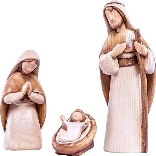 OVUNQUE PROTEGGIMI 16-teiliges Holz-Krippenfiguren-Set 16-teilig Krippenfiguren modern nativity figures.v (12cm)