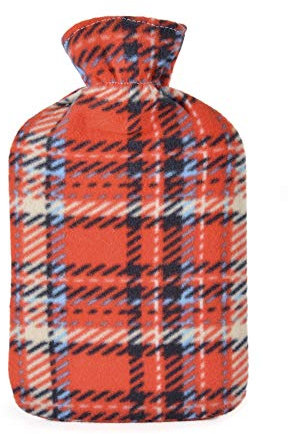 Check Print Hot Water Bottle Red