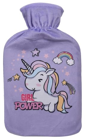 Wärmflasche Einhorn mit Flanellbezug, 1 Liter