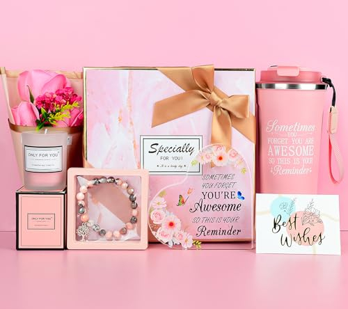GEEKEO Geschenkset Frauen Geschenke für Frauen, Geburtstagsgeschenk für Beste Freundin Mama Schwester, Valentinstag Thermobecher Geschenkbox für Frauen Muttertag Weihnachten Geschenkideen