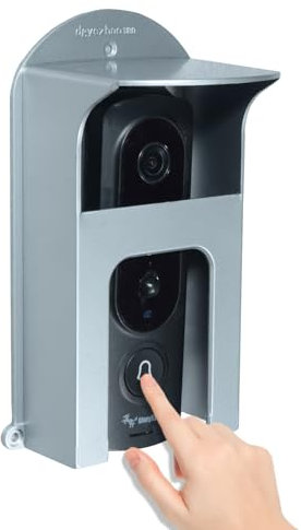 Plastic Doorbell Rain Cover Waterproof Shield for Camera Video Doorbell Compatible with Ring 1/2/3/4/pro,Wyze,Eken Video Doorbells (silver)