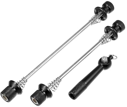 X AUTOHAUX 1 Set Bike Wheel Safety Lock Quick Release Skewer Anti-theft Black