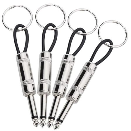 Gitarrenstecker Schlüsselanhänger,4 PCS Marshall Keyboard Jack Rack Schlüsselhalter Wand Jack Rack Schlüsselanhänger Gitarrenverstärker Schlüsselring Rack