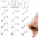 Finrezio 18 Stück Nasenpiercing Silber Nasenpiercing ring Chirurgenstahl CZ Nasenpiercing Stecker Nasenstecker Piercing Nase Nose Stud Nostril Piercing Silber Nasenpiercing Set für Damen Herren 18/20G